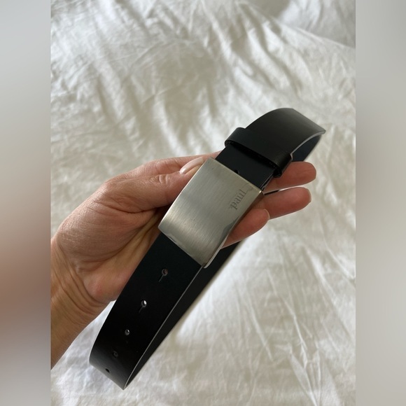 Paul Kehl Men's Leather Black Belt with Metal Buckle Dress & Formal 90 (US 36). - Picture 1 of 8
